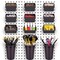 12 Pack Set Pegboard Bins PegBoard Cups with Hooks & Loops , Peg Hooks Assortment Organizer Accessory, Various Tools Storage Arrange System Kit, for Garage Craft Workshop Workbench Hobby Office